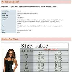 Elegance Intimates & Sleepwear - 2 Waist Trainer Corset Black Sz L Girdle Bundle Elegance Intimates & Sleepwear - 2 Waist Trainer Corset Black Sz L Girdle Bundle